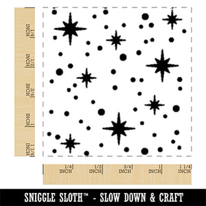 Shining Stars Outer Space Square Rubber Stamp for Stamping Crafting