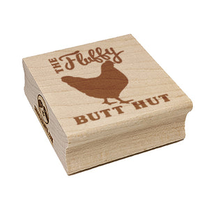 The Fluffy Butt Hut Chicken Coop Square Rubber Stamp for Stamping Crafting