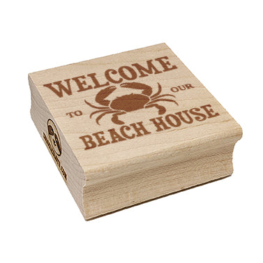 Welcome to Our Beach House Crab Square Rubber Stamp for Stamping Crafting