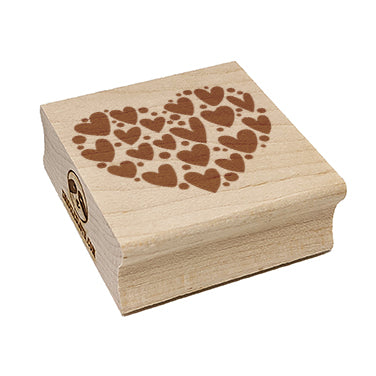 Adorable Heart Made of Hearts and Dots Square Rubber Stamp for Stamping Crafting