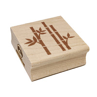 Bamboo Sticks with Leaves Square Rubber Stamp for Stamping Crafting