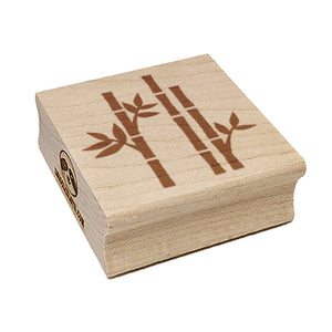 Bamboo Sticks with Leaves Square Rubber Stamp for Stamping Crafting