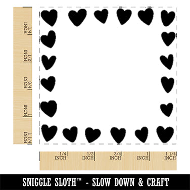 Cute Sweet Hearts Border Square Rubber Stamp for Stamping Crafting