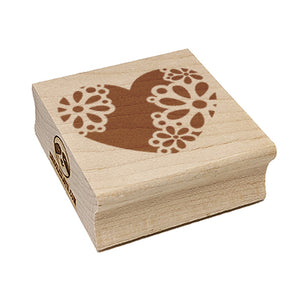 Delicate Floral Heart Square Rubber Stamp for Stamping Crafting