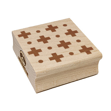 Swiss Cross with Dots Repeating Pattern Square Rubber Stamp for Stamping Crafting