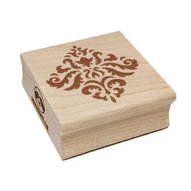 Decorative Floral Diamond Pattern Square Rubber Stamp for Stamping Crafting