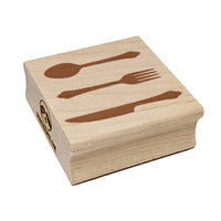 Knife Fork Spoon Kitchen Dining Set Square Rubber Stamp for Stamping Crafting