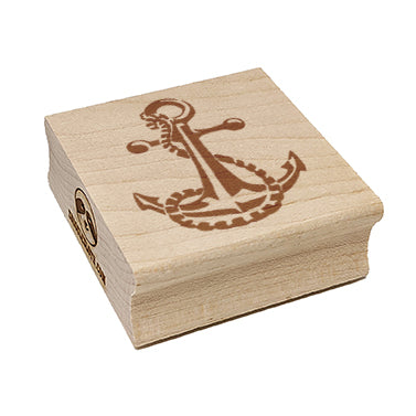 Naval Nautical Anchor with Rope for Sailors with Boats Square Rubber Stamp for Stamping Crafting