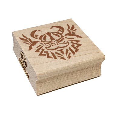 Odin Viking Norse God with Helmet and Ravens Square Rubber Stamp for Stamping Crafting