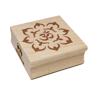 Om Aum Ohm Meditation Mandala Symbol Square Rubber Stamp for Stamping Crafting
