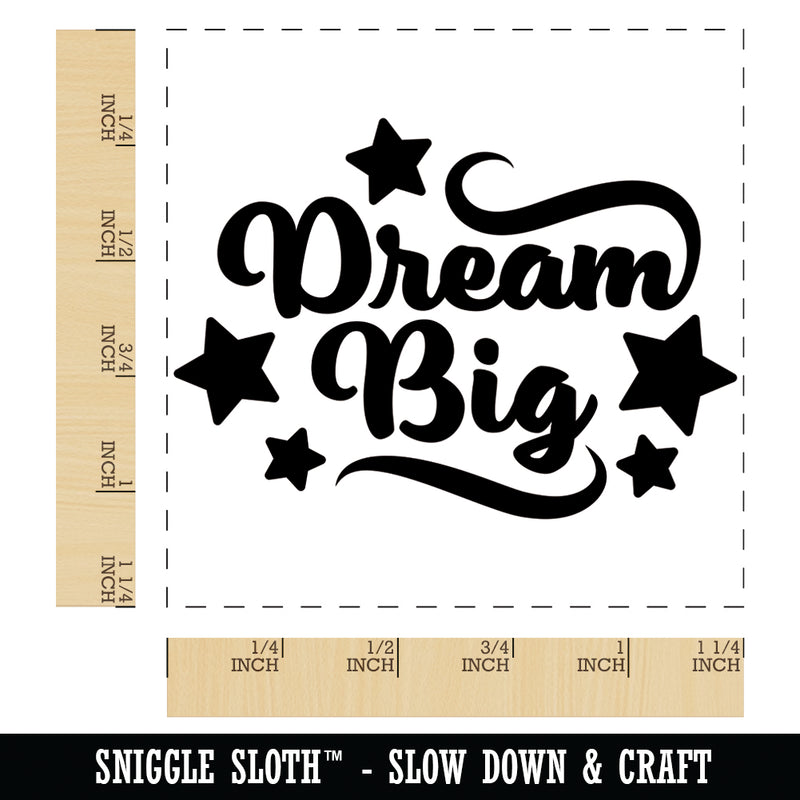 Dream Big Stars Motivational Square Rubber Stamp for Stamping Crafting