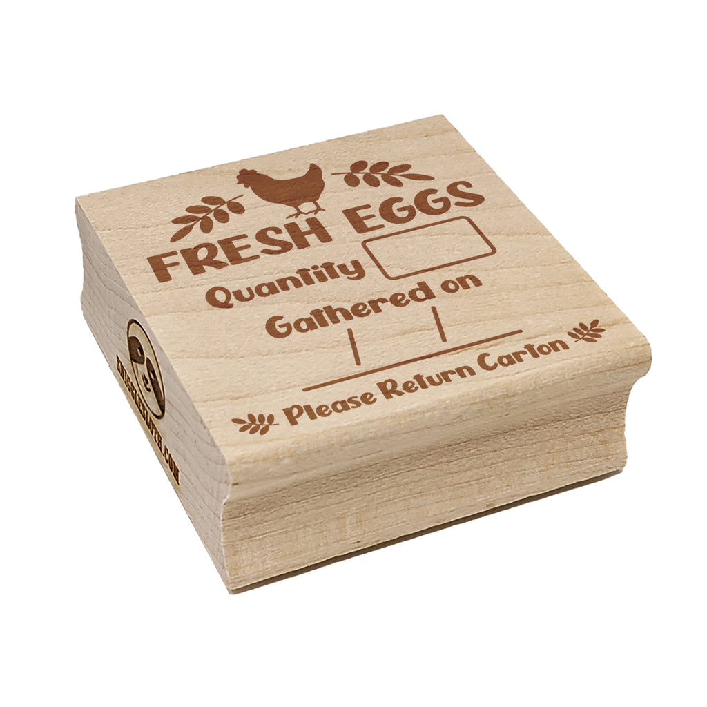 Fresh Eggs Return Carton Label Quantity Date Square Rubber Stamp for Stamping Crafting