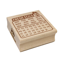 Fresh Eggs Cute Chicken Egg Calendar for Carton Square Rubber Stamp for Stamping Crafting