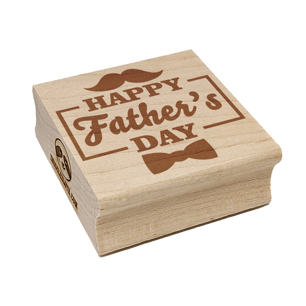Happy Father's Day Mustache Bow Tie Square Rubber Stamp for Stamping Crafting