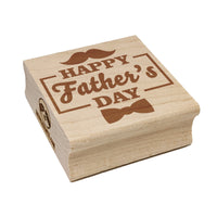 Happy Father's Day Mustache Bow Tie Square Rubber Stamp for Stamping Crafting