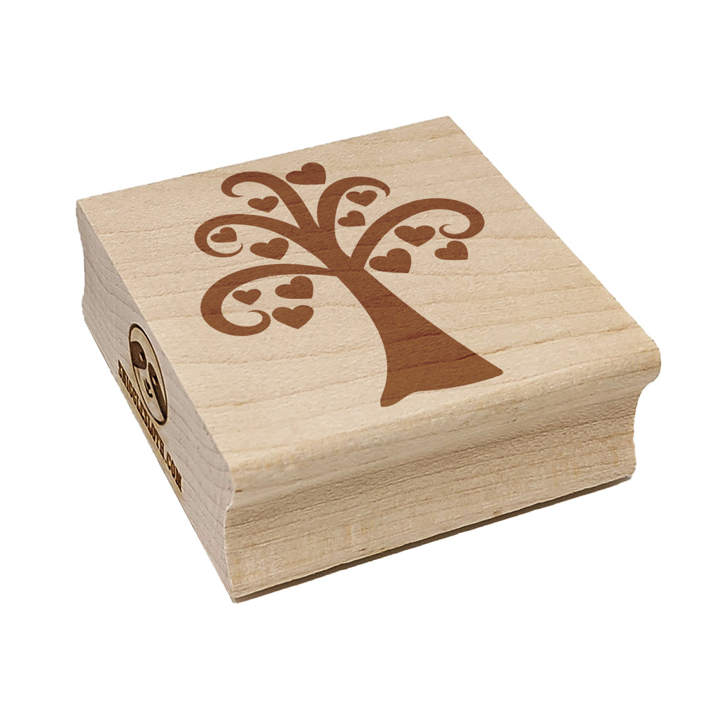 Heart Tree Valentine's Day Square Rubber Stamp for Stamping Crafting