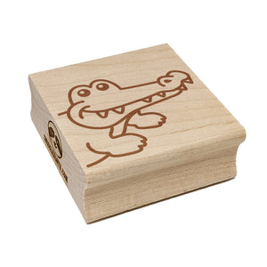 Peeking Alligator Square Rubber Stamp for Stamping Crafting