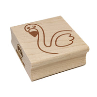 Peeking Flamingo Square Rubber Stamp for Stamping Crafting