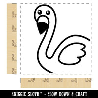 Peeking Flamingo Square Rubber Stamp for Stamping Crafting