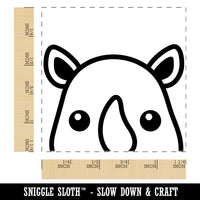 Peeking Rhino Square Rubber Stamp for Stamping Crafting
