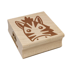 Peeking Zebra Square Rubber Stamp for Stamping Crafting
