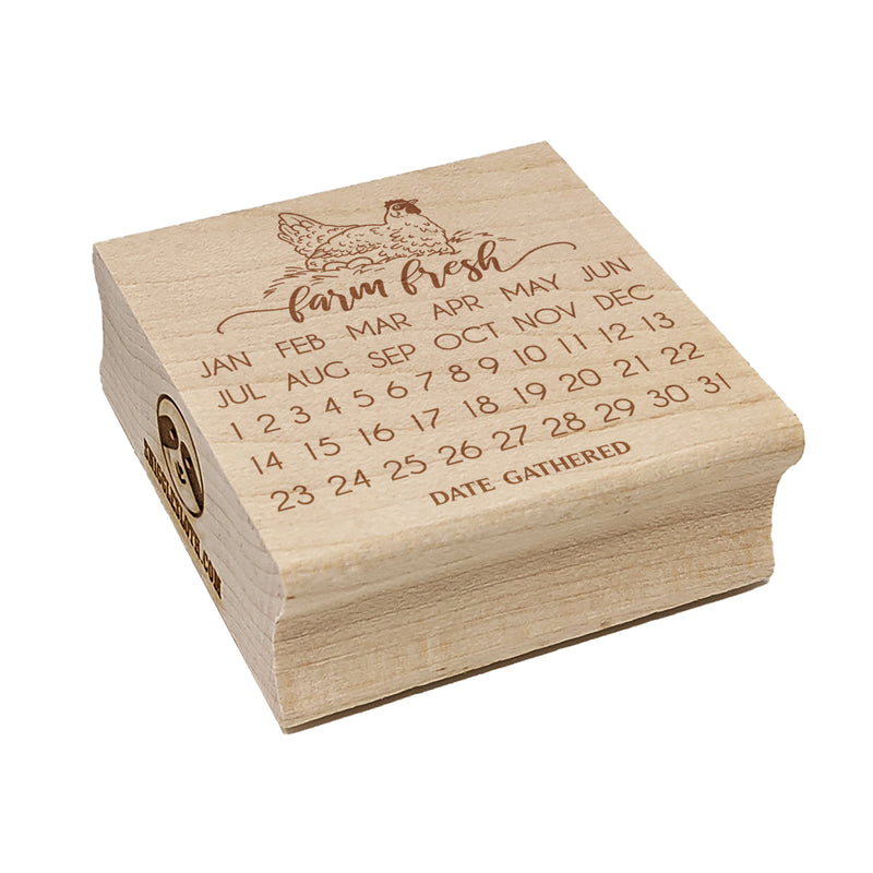 Farm Fresh Chicken Egg Carton Perpetual Calendar Date Gathered Square Rubber Stamp for Stamping Crafting