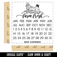 Farm Fresh Chicken Egg Carton Perpetual Calendar Date Gathered Square Rubber Stamp for Stamping Crafting