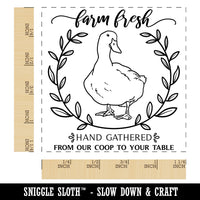 Farm Fresh Hand Gathered Duck Eggs From Our Coop to Your Table Square Rubber Stamp for Stamping Crafting