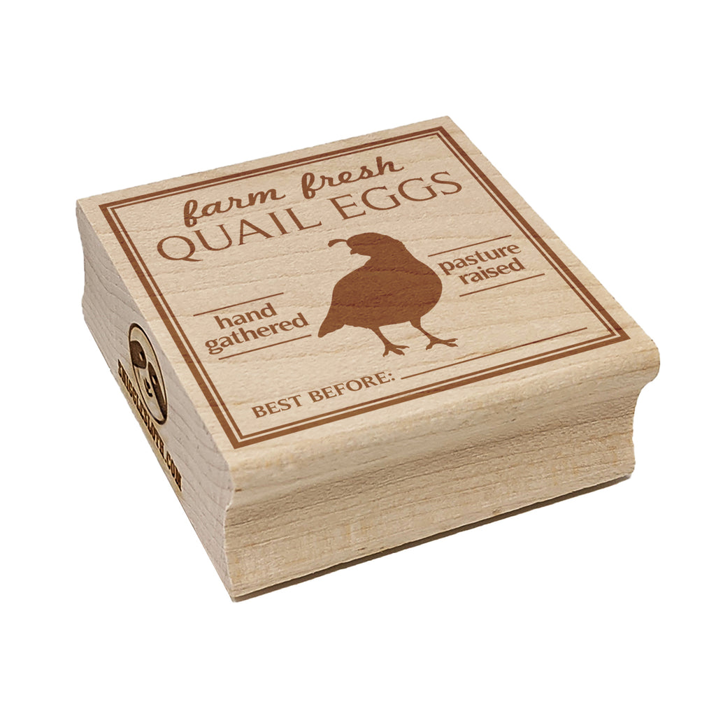 Farm Fresh Quail Eggs Hand Gathered Pasture Raised Best Before Date Square Rubber Stamp for Stamping Crafting