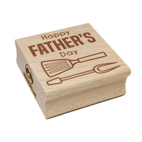Happy Father's Day Grill BBQ Square Rubber Stamp for Stamping Crafting