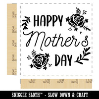 Happy Mother's Day Framed in Roses Square Rubber Stamp for Stamping Crafting