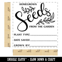 Homegrown Seeds from the Garden Fill In Square Rubber Stamp for Stamping Crafting