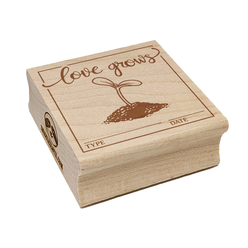 Love Grows Fill in Blank Seed Packet Square Rubber Stamp for Stamping Crafting
