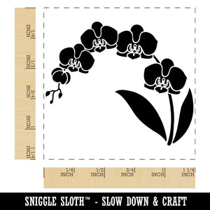 Stem of Orchids Flowers Square Rubber Stamp for Stamping Crafting