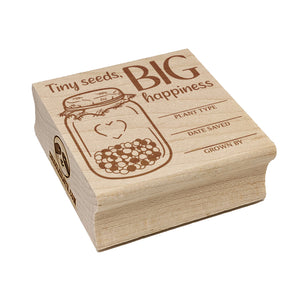 Tiny Seeds Big Happiness Fill In Plant Seed Packet Square Rubber Stamp for Stamping Crafting