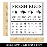 Fresh Eggs Check the Box Calendar Label Chicken Duck Goose Quail Square Rubber Stamp for Stamping Crafting