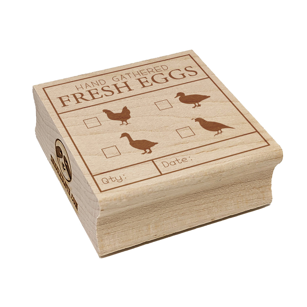 Fresh Eggs Check the Box Label Chicken Duck Goose Quail Square Rubber Stamp for Stamping Crafting