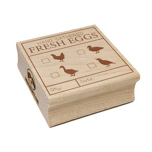 Fresh Eggs Check the Box Label Chicken Duck Goose Quail Square Rubber Stamp for Stamping Crafting