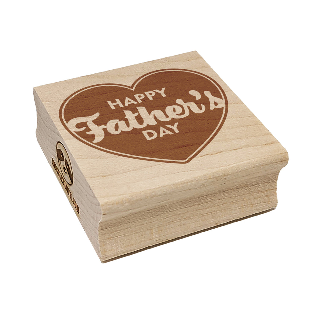 Happy Father's Day Heart Square Rubber Stamp for Stamping Crafting