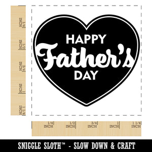 Happy Father's Day Heart Square Rubber Stamp for Stamping Crafting