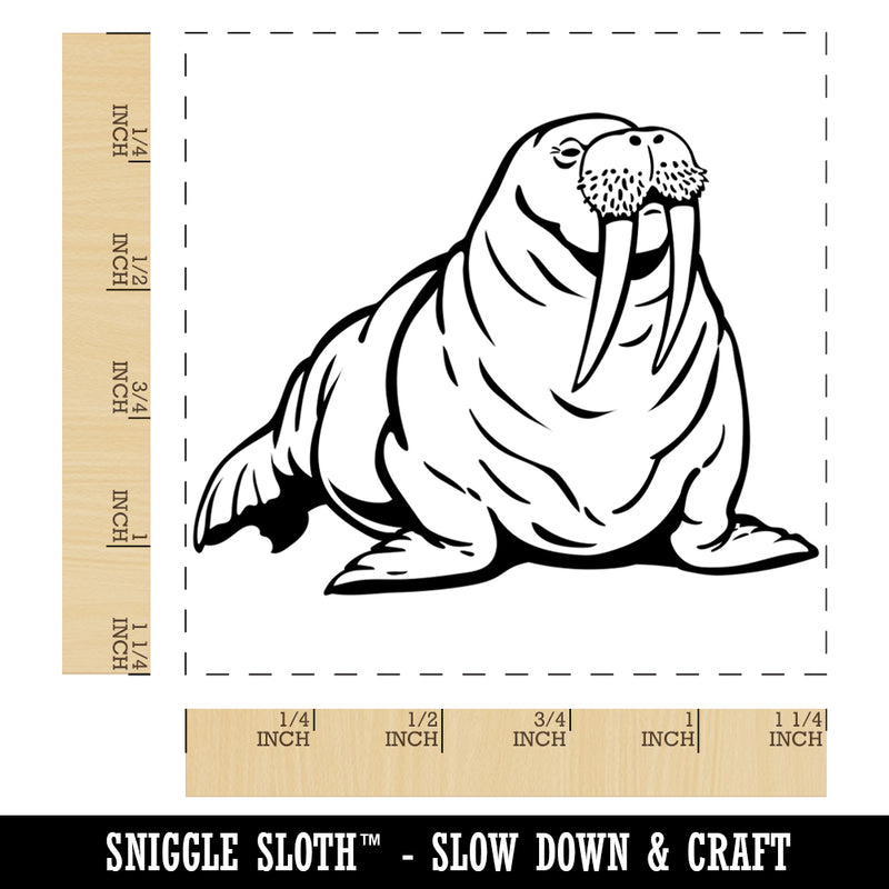 Chubby Pacific Walrus Square Rubber Stamp for Stamping Crafting