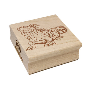 Lazy Lounging Lizard Iguana Square Rubber Stamp for Stamping Crafting