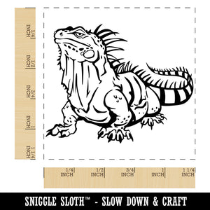 Lazy Lounging Lizard Iguana Square Rubber Stamp for Stamping Crafting