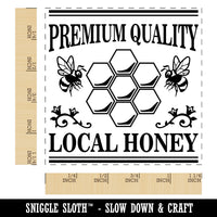 Premium Quality Local Honey with Bees and Honeycombs Square Rubber Stamp for Stamping Crafting