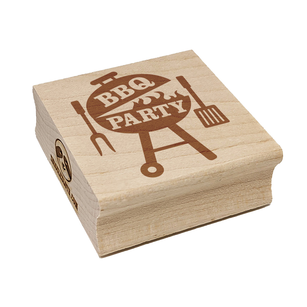 BBQ Party Grilling Square Rubber Stamp for Stamping Crafting