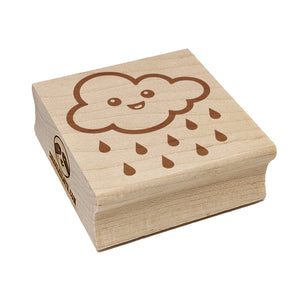 Cute Kawaii Rain Cloud Raining Square Rubber Stamp for Stamping Crafting