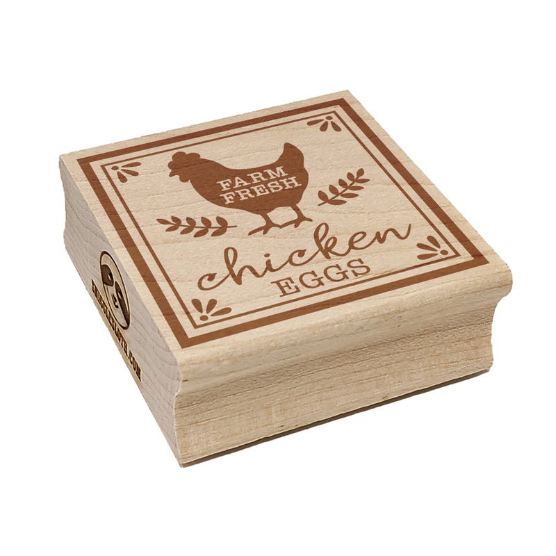 Farm Fresh Chicken Eggs for Carton Label Square Rubber Stamp for Stamping Crafting