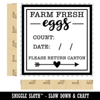 Farm Fresh Eggs Label with Count Date Square Rubber Stamp for Stamping Crafting