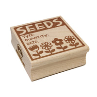 Flower Seeds Label with Type Quantity Date Square Rubber Stamp for Stamping Crafting