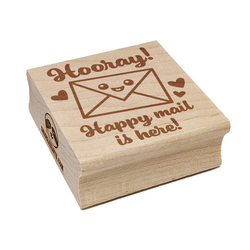 Hooray Happy Mail is Here Square Rubber Stamp for Stamping Crafting